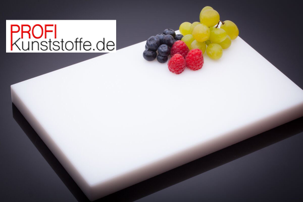 50 cm x 30 cm , weißes Kunststoffschneidbrett, aus Vollkunststoff, HACCP geeignet, Spülmaschinenfest, höchst messerschonend, Industriequalität, für alle Lebensmittel geeignet